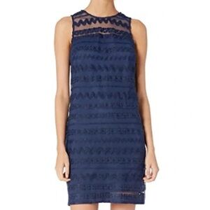 Trina Turk Blue Mesh Lace Sheath Dress NWT Size XL